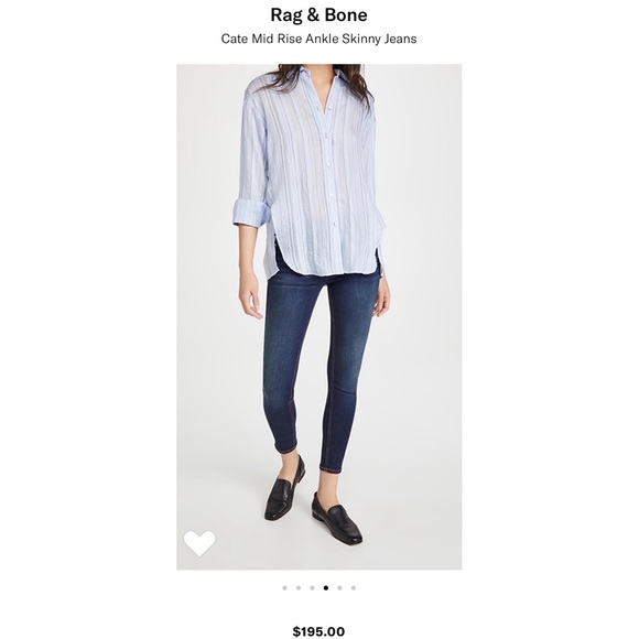 Rag & Bone Cate Mid Rise Ankle Skinny Jeans Size 26 - Picture 5 of 14